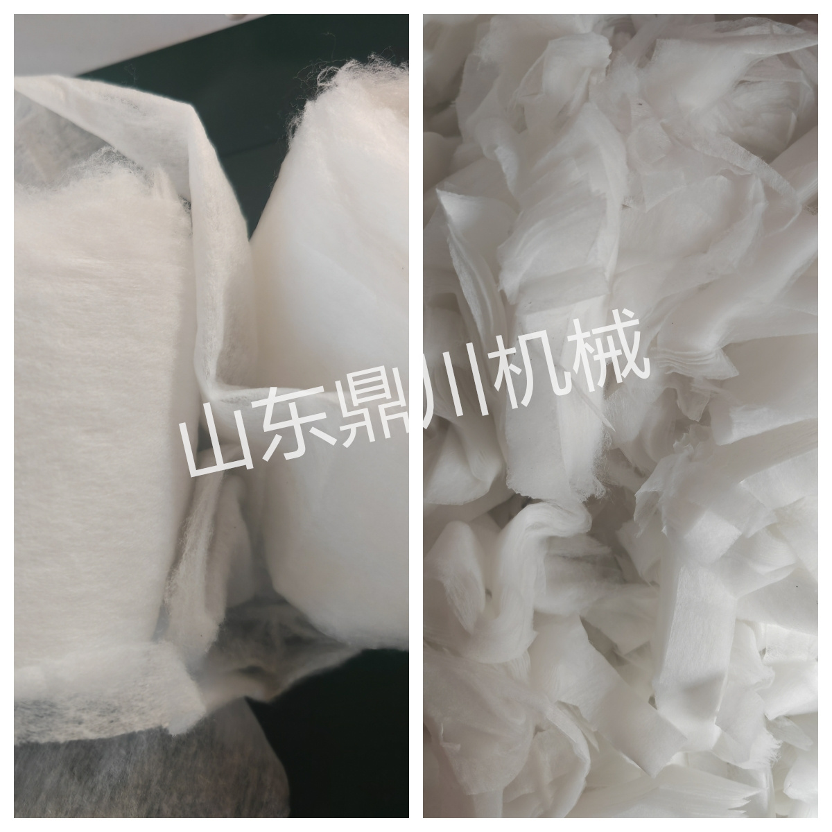 無(wú)紡布條切斷效果