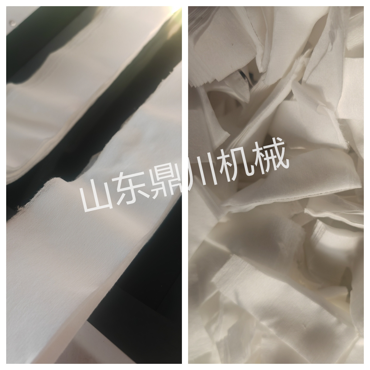 無(wú)紡布條切塊效果