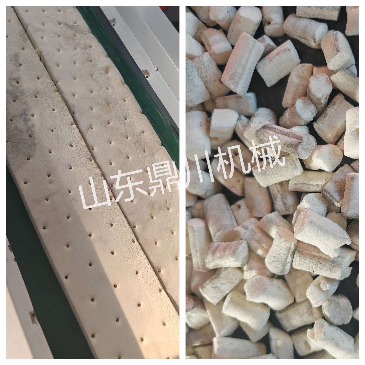 乳膠薄墊切粒效果