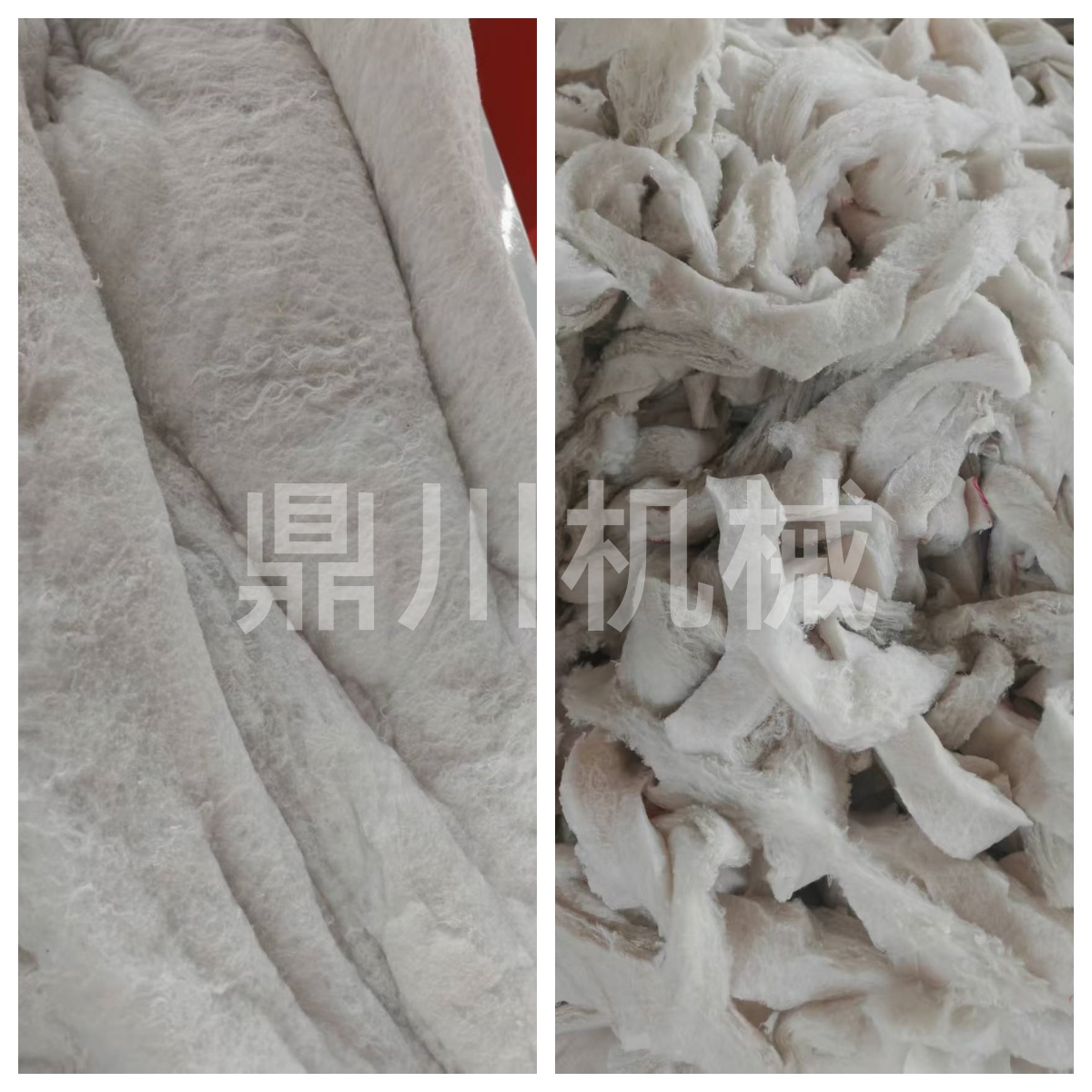 廢舊棉被芯切條對比