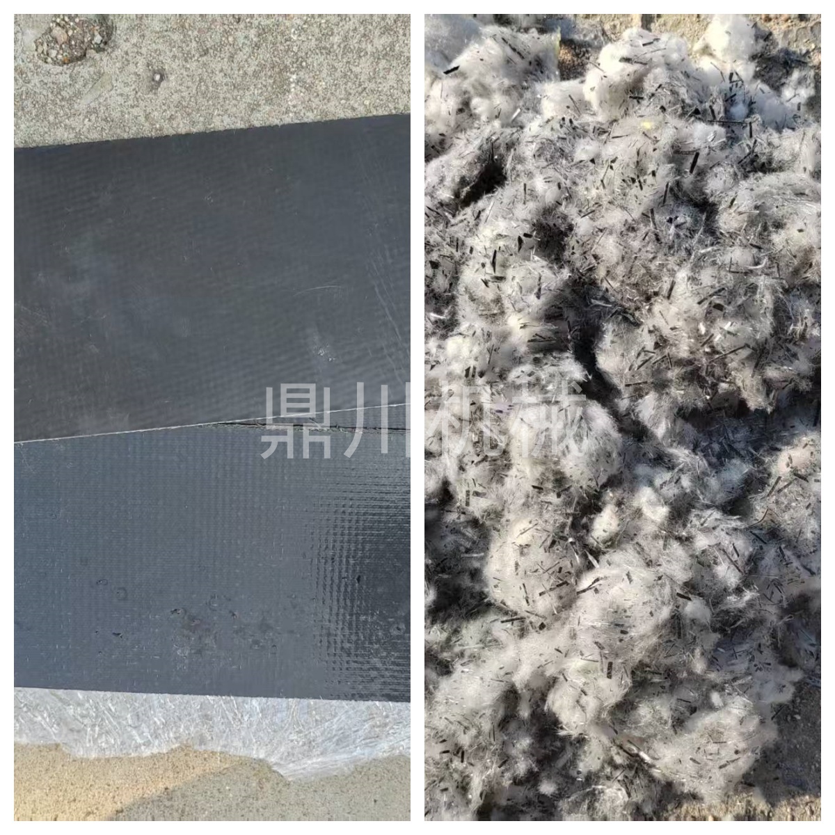 巖棉板粉碎效果對比